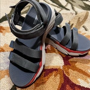 Sketchers Sz 8 Sandals Gogamax UltraGo Adjustable Blue/Gray/White/Pink